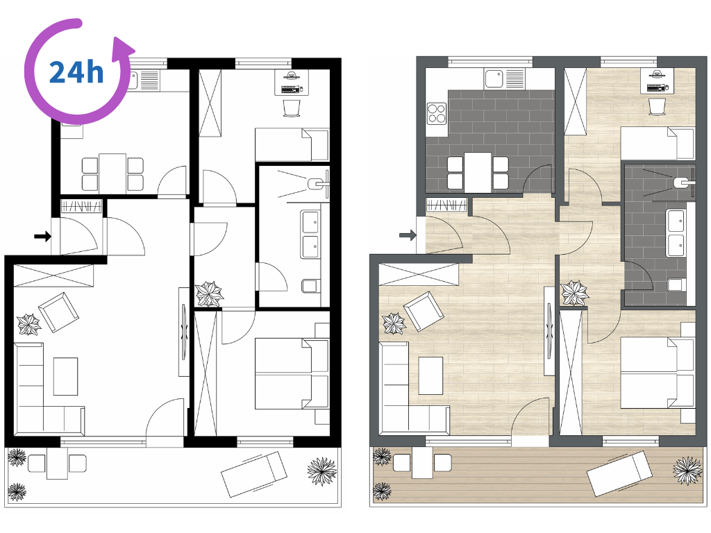 Grundriss Typ 1 und 2