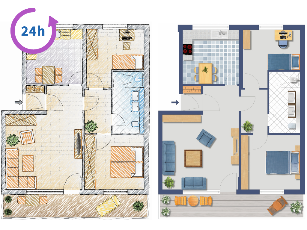 Grundriss Typ 3 und 5